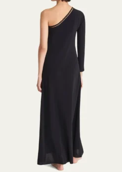 EresPlay One-Shoulder Ric Rac-Trim Long Dress