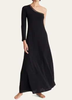 EresPlay One-Shoulder Ric Rac-Trim Long Dress
