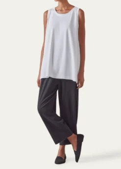 EskandarA-Line Round-Neck Long Shell Top