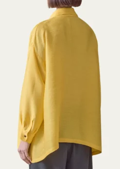 EskandarA-Line Silk Plisse Shirt