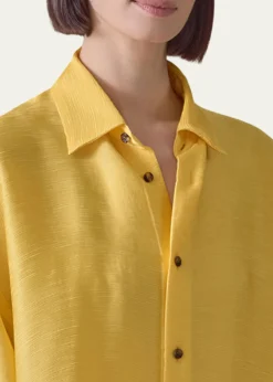 EskandarA-Line Silk Plisse Shirt