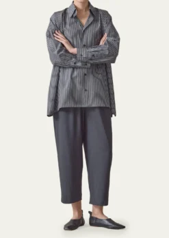 EskandarA-Line Striped Cotton Shirt