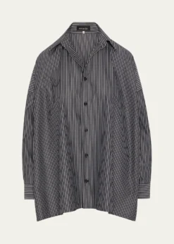 EskandarA-Line Striped Cotton Shirt