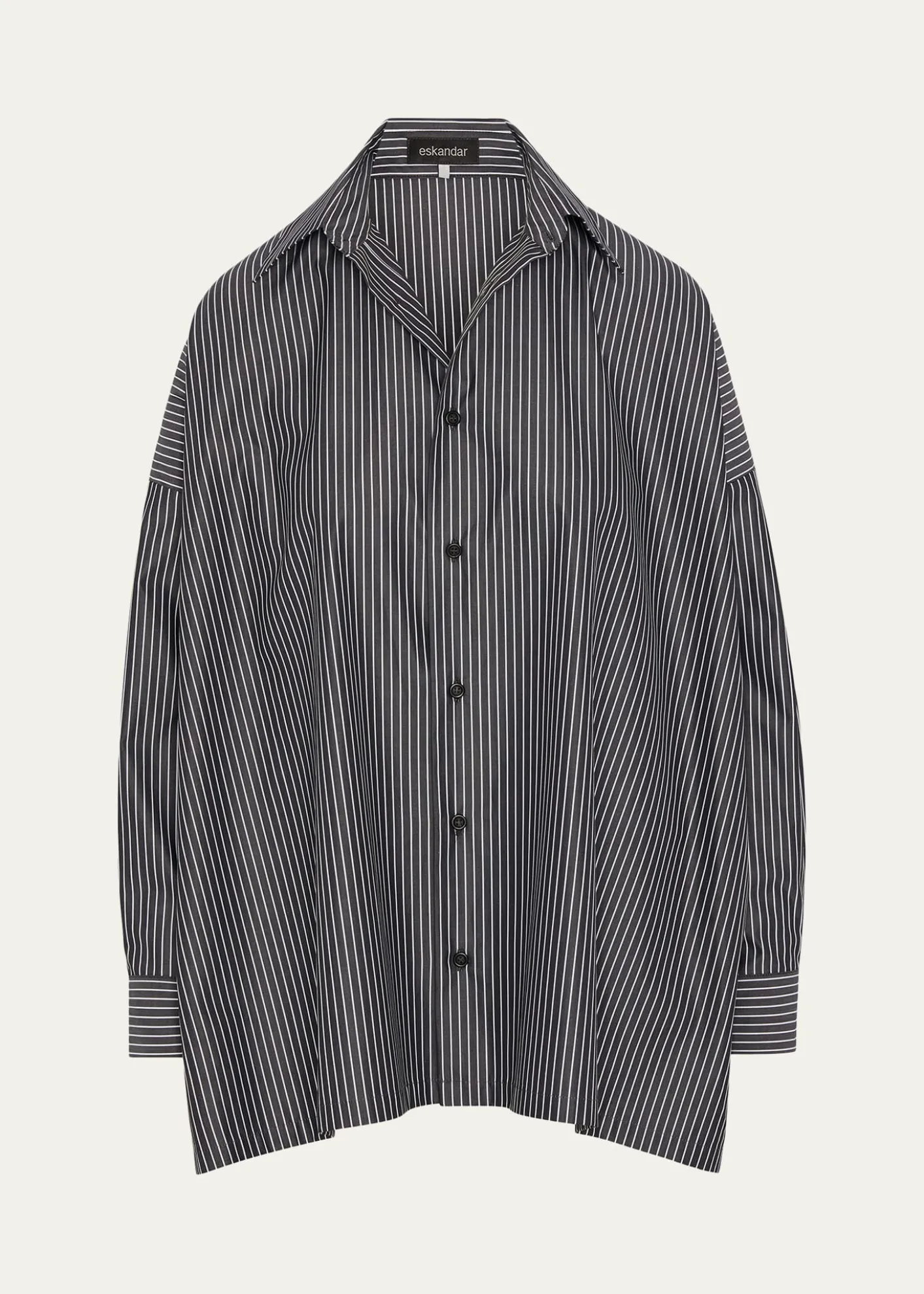 EskandarA-Line Striped Cotton Shirt