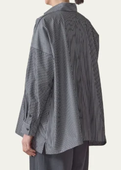 EskandarA-Line Striped Cotton Shirt