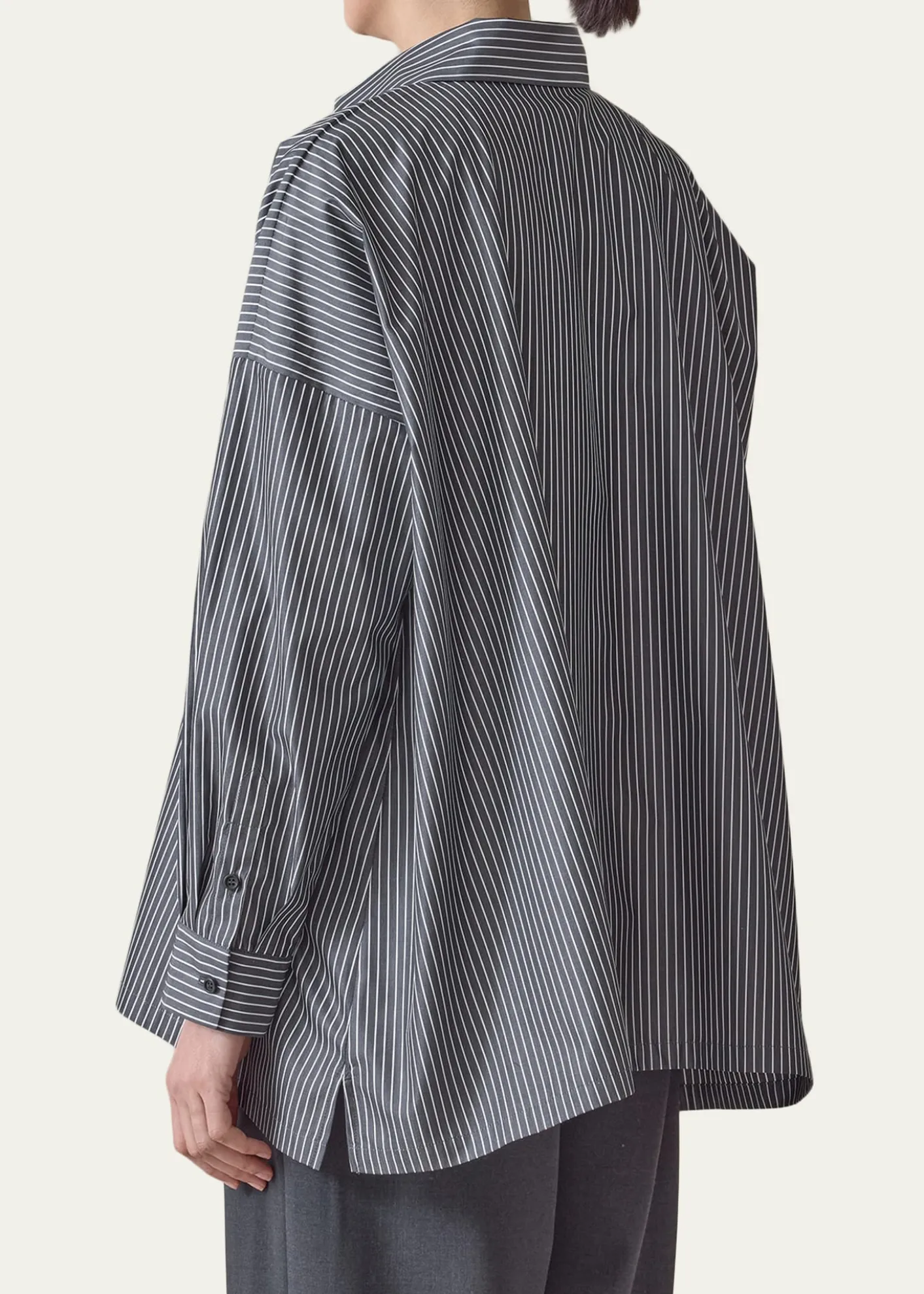 EskandarA-Line Striped Cotton Shirt