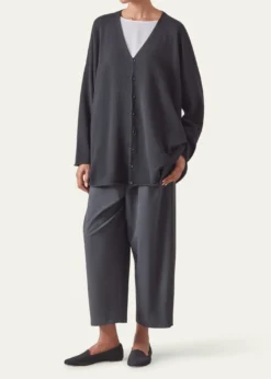 EskandarA-Line V Neck Cashmere Cardigan (Long Length)