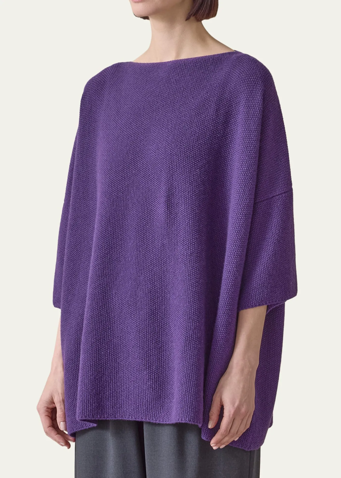 EskandarBateau-Neck Moss Stitch Cashmere Sweater