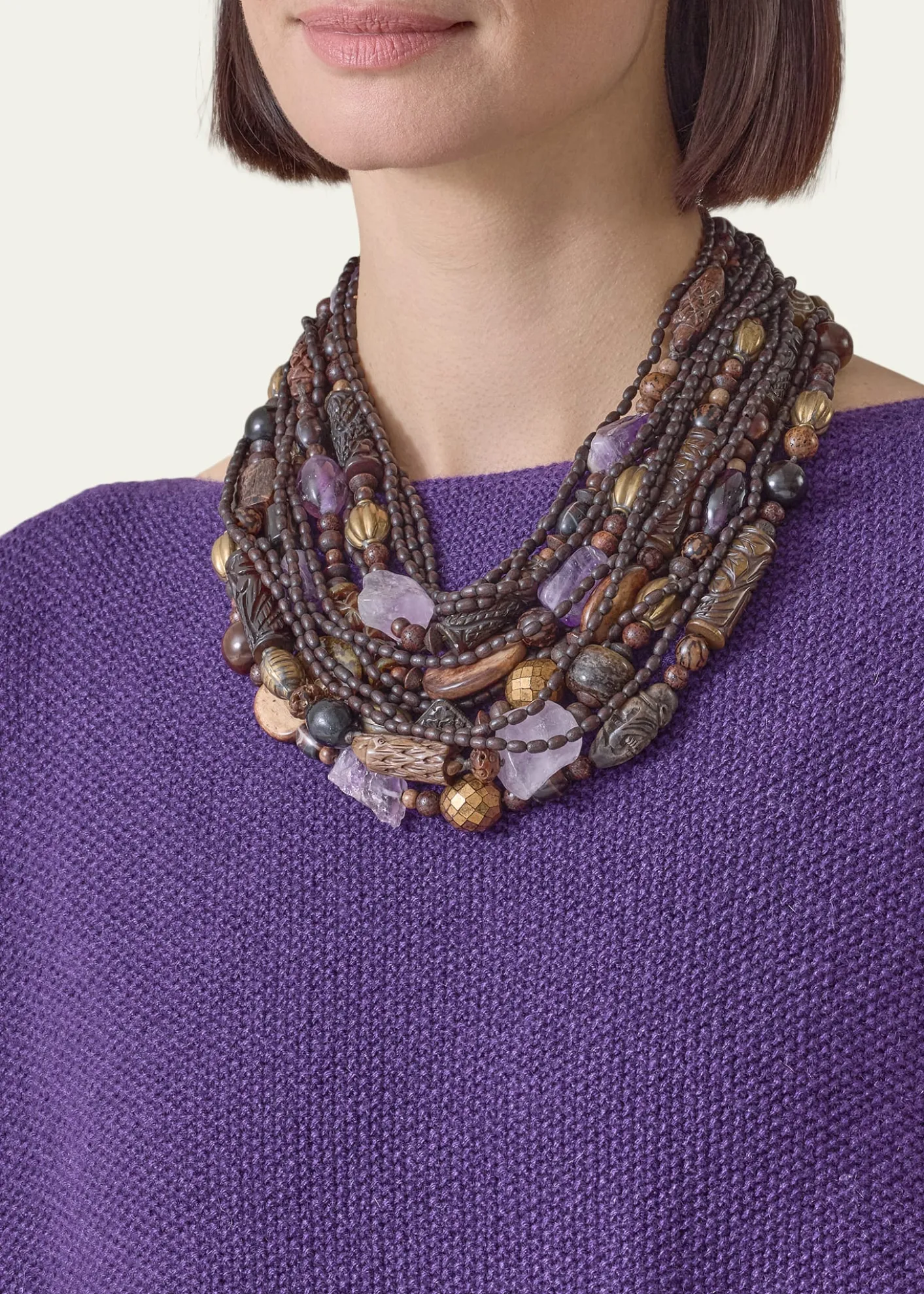EskandarBateau-Neck Moss Stitch Cashmere Sweater