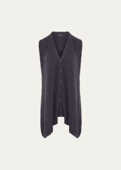 EskandarCashmere A-Line Sleeveless Long V-Neck Sweater