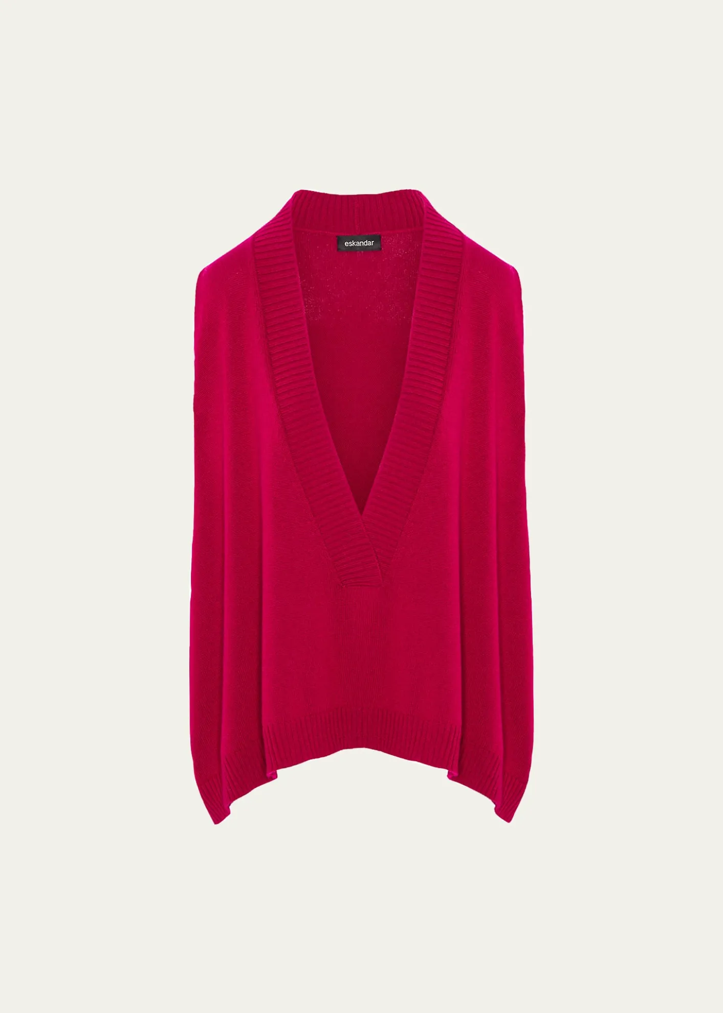 EskandarCashmere A-Line Sleeveless Deep V-Neck Sweater