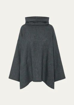 EskandarHeavyweight Delave Linen Angle-To-Front Monks Top - Long Length
