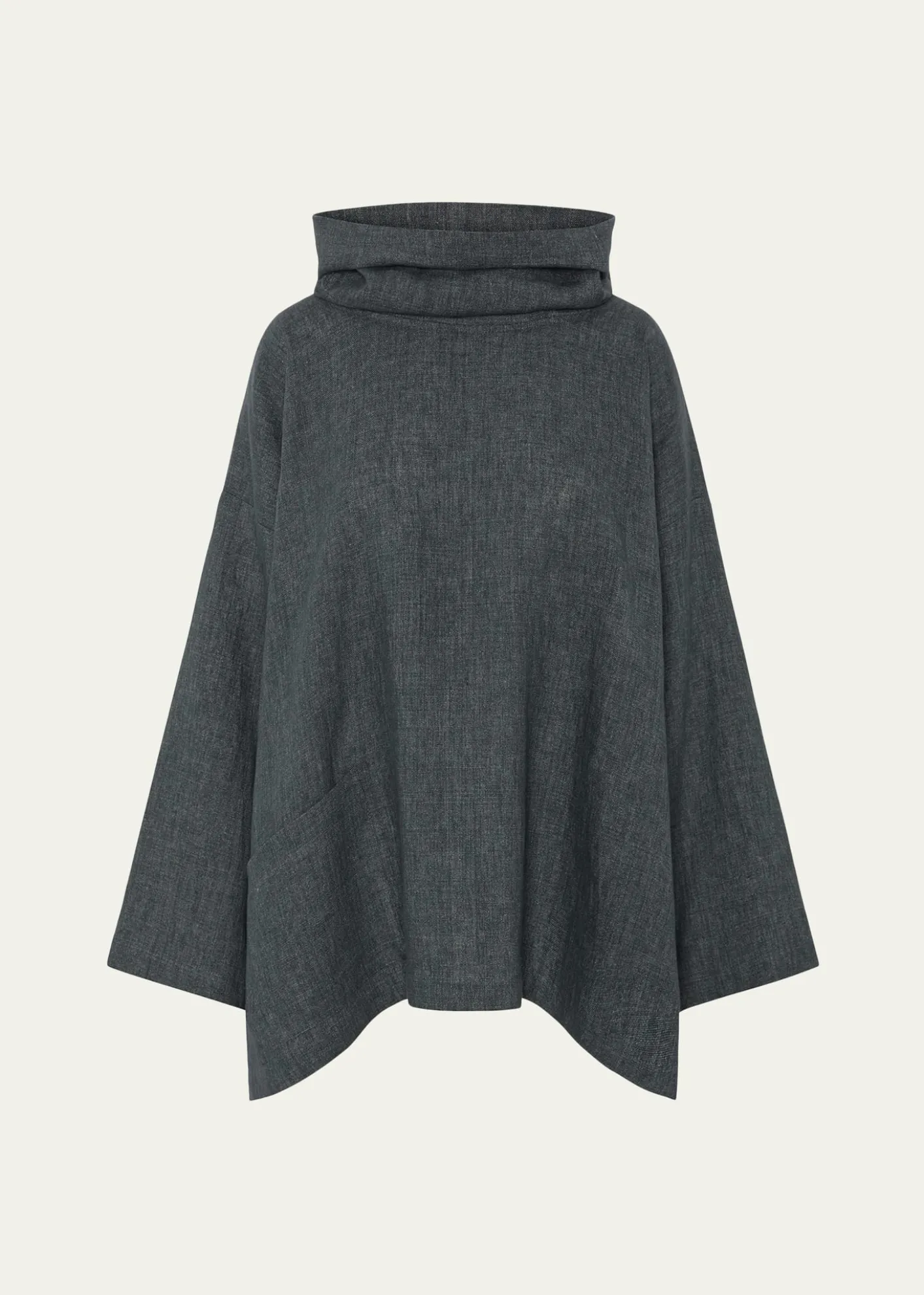 EskandarHeavyweight Delave Linen Angle-To-Front Monks Top - Long Length
