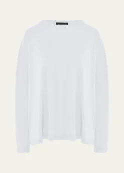 EskandarLong-Sleeve Pima Cotton Top