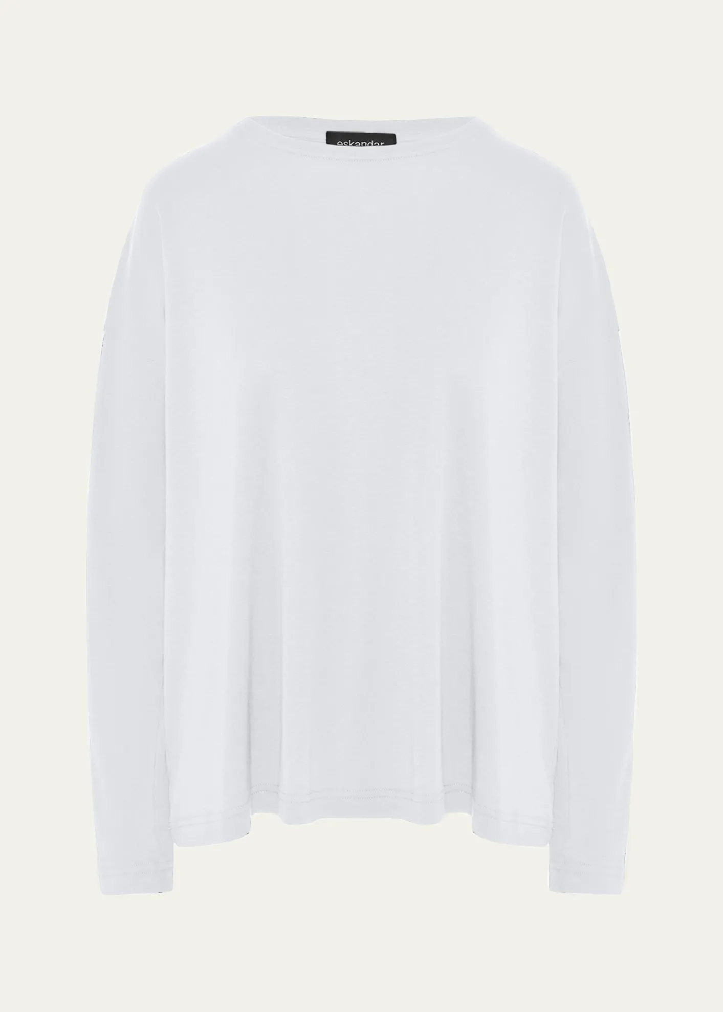 EskandarLong-Sleeve Pima Cotton Top