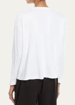 EskandarLong-Sleeve Pima Cotton Top