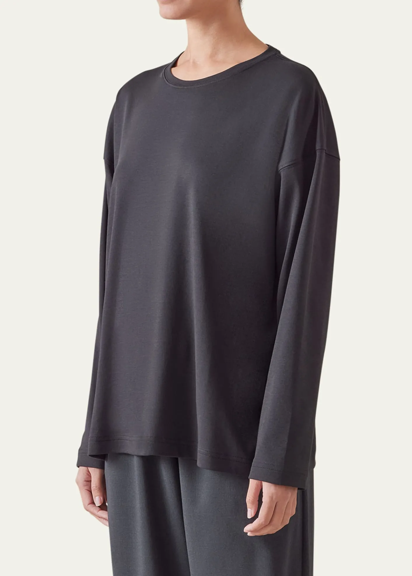 EskandarLong-Sleeve Pima Cotton Top