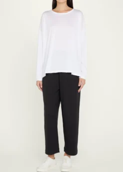 EskandarLong-Sleeve Scoop-Neck Lightweight T-Shirt