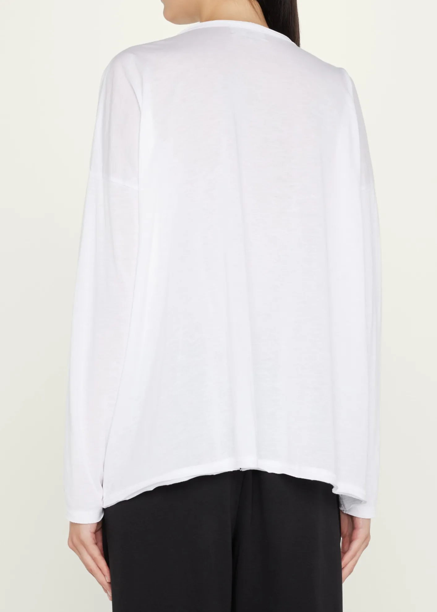 EskandarLong-Sleeve Scoop-Neck Lightweight T-Shirt