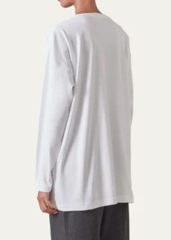 EskandarLong-Sleeve Smaller Round-Neck Top (Long Length)