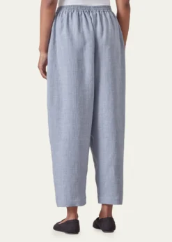 EskandarMelange Linen Japanese Trousers