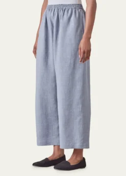 EskandarMelange Linen Japanese Trousers