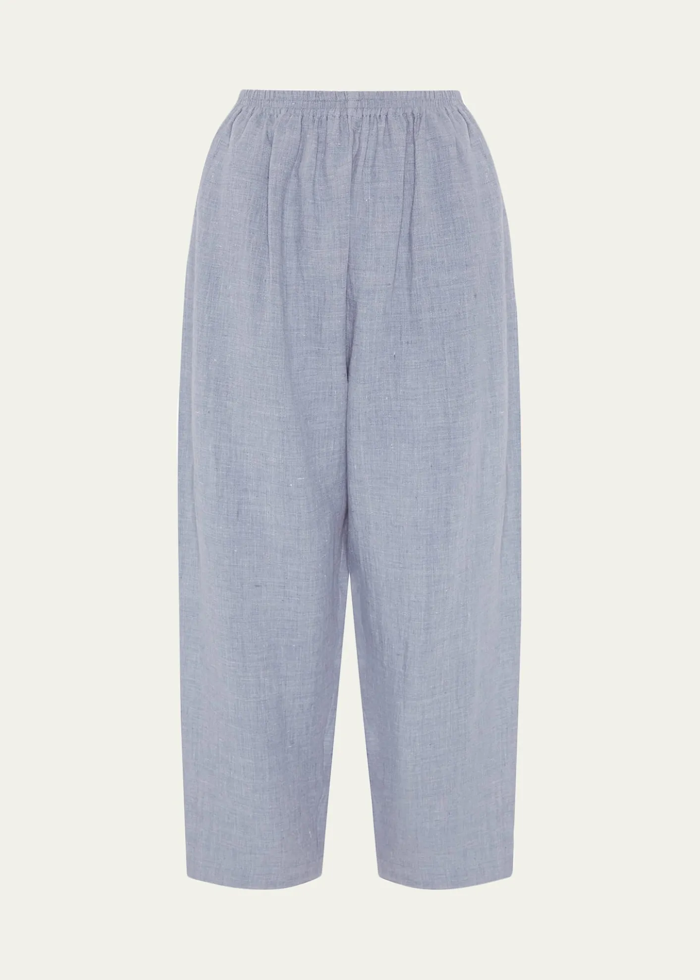 EskandarMelange Linen Japanese Trousers