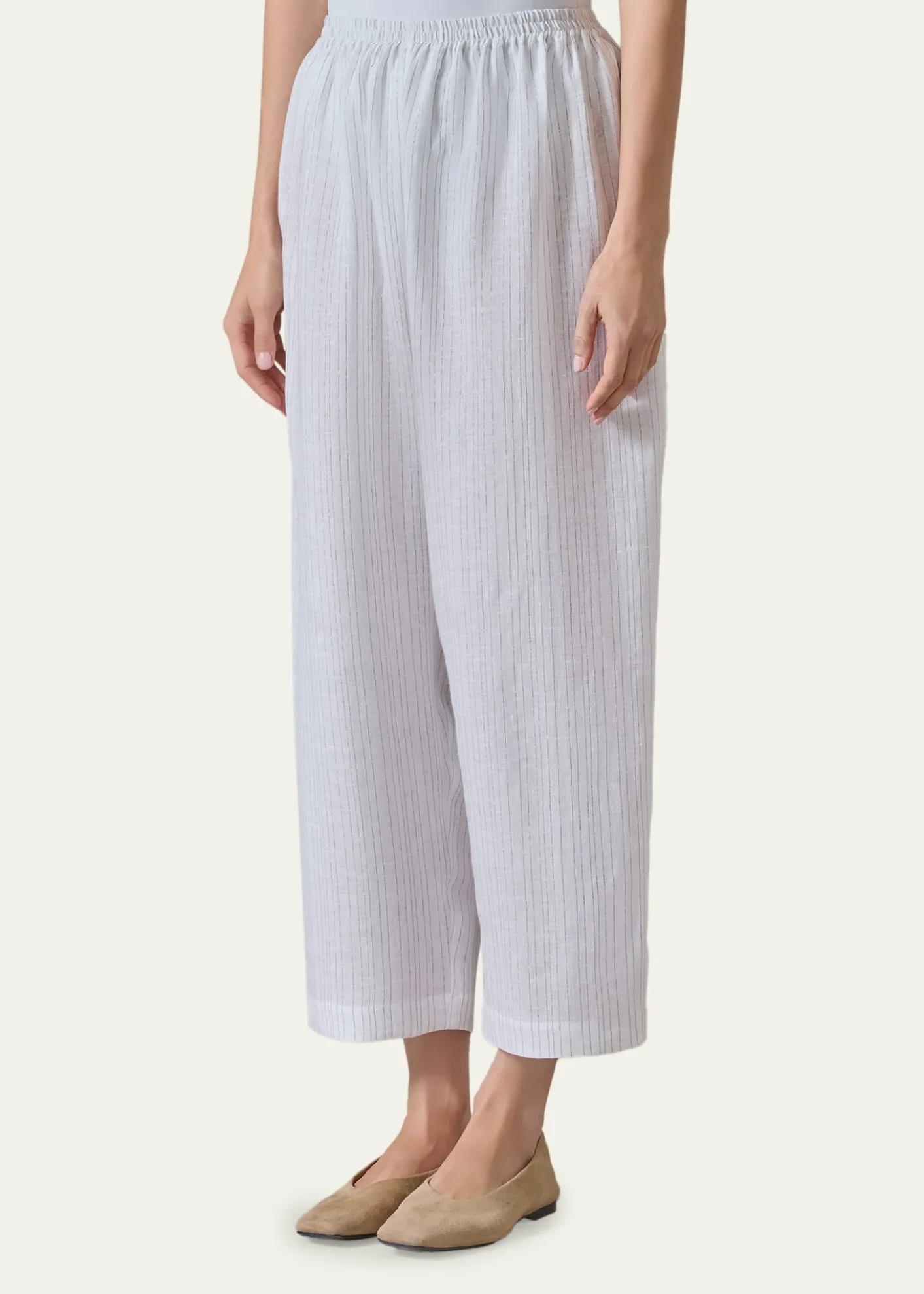 EskandarMetallic Linen Japanese Trousers