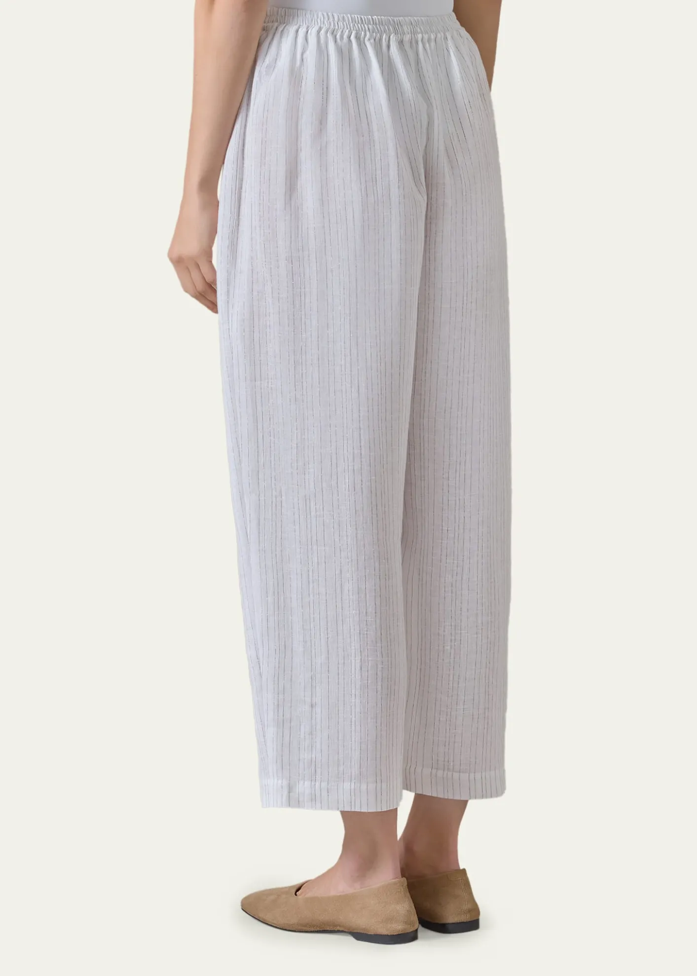 EskandarMetallic Linen Japanese Trousers