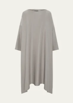EskandarMidweight Silk Plissé DPS Scoop Neck Dress