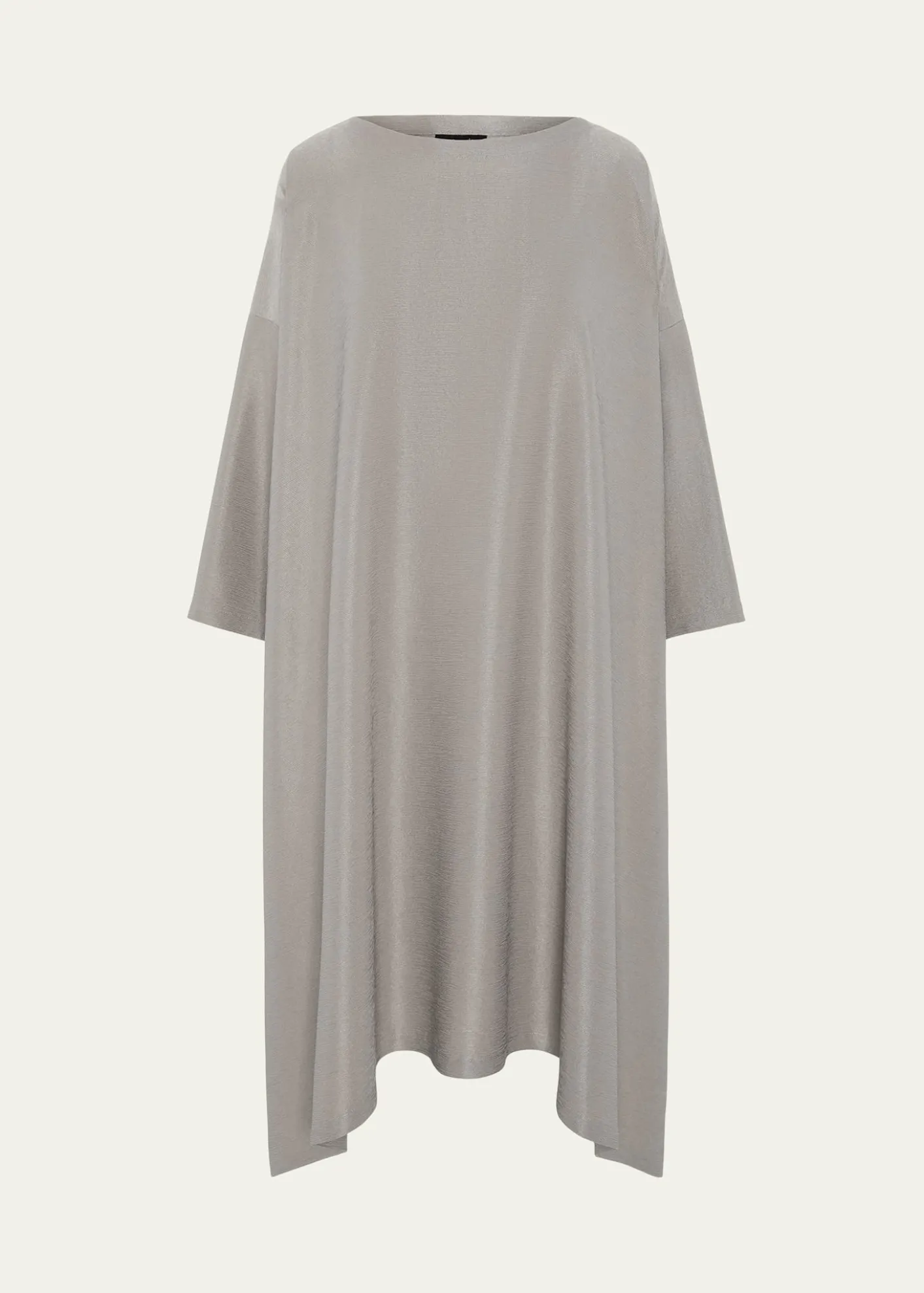 EskandarMidweight Silk Plissé DPS Scoop Neck Dress