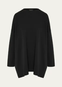 EskandarRound Neck Long Sleeve Cotton T-Shirt