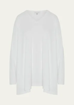 EskandarSide-Paneled V-Neck T-Shirt (Long Length)