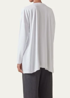 EskandarSide-Paneled V-Neck T-Shirt (Long Length)