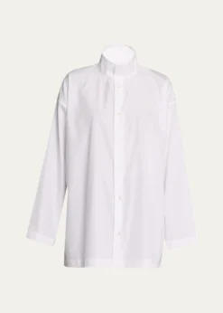 EskandarSlim A-Line Two Collar Shirt With Step Insert (Long Length)
