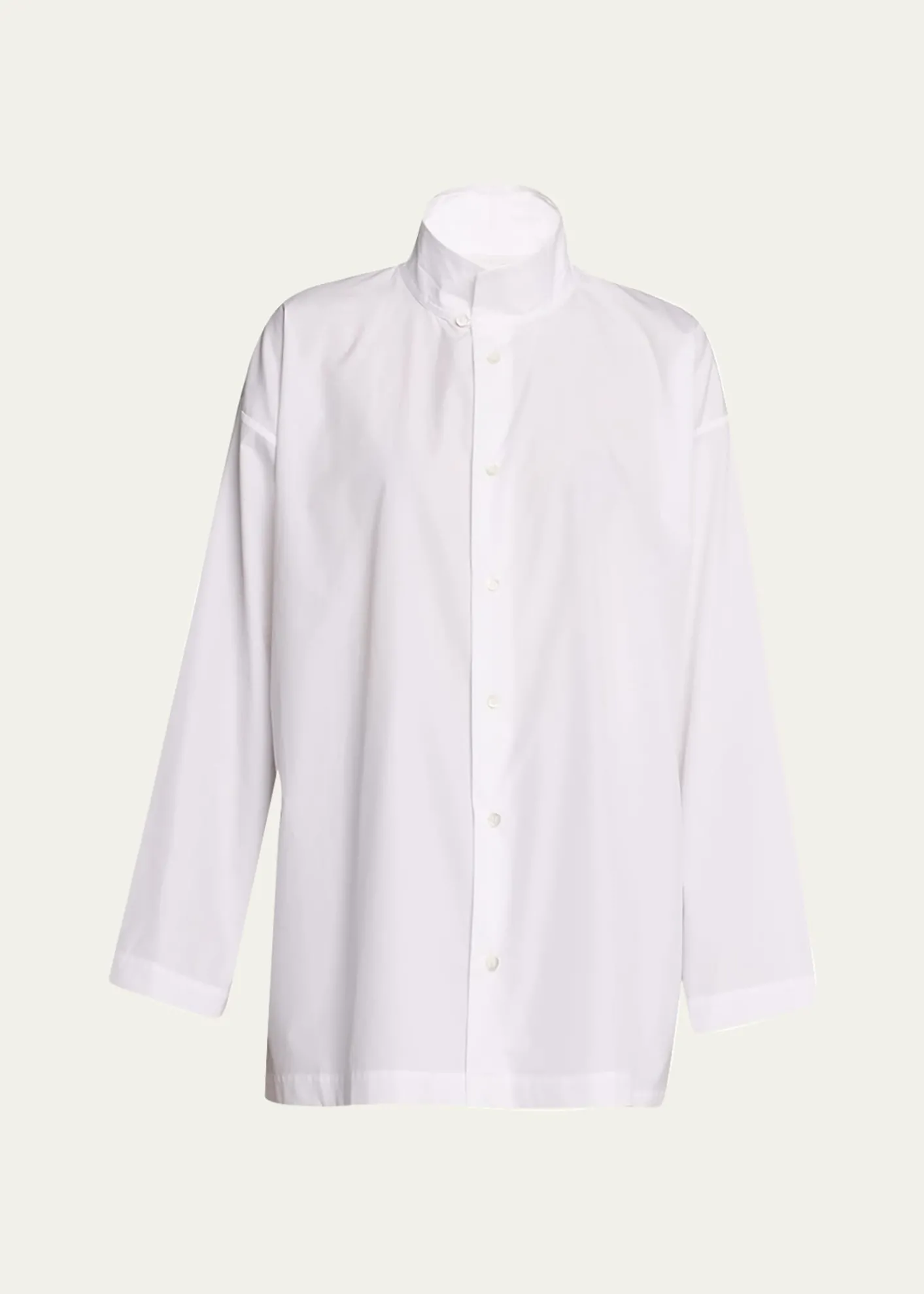 EskandarSlim A-Line Two Collar Shirt With Step Insert (Long Length)