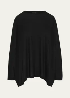 EskandarUltrafine Cashmere Wide Round-Neck Sweater (Mid Plus Length)