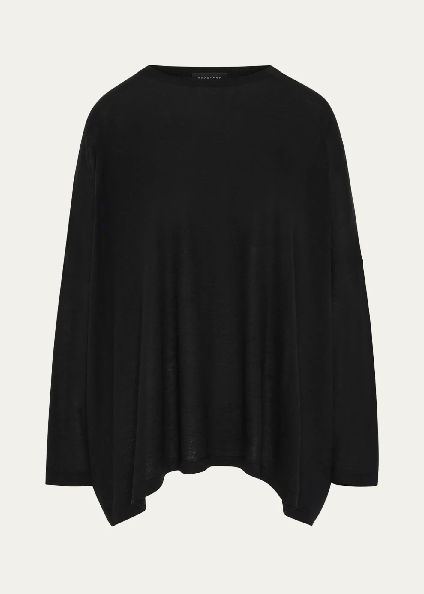 EskandarUltrafine Cashmere Wide Round-Neck Sweater (Mid Plus Length)