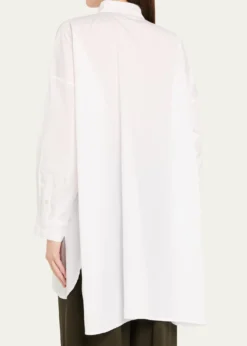 EskandarWide A-Line Collarless Classic Shirt (Long Plus)