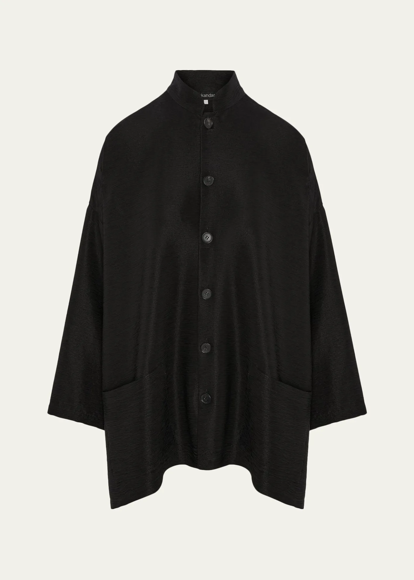EskandarWide A-Line Mandarin Jacket - Long Length