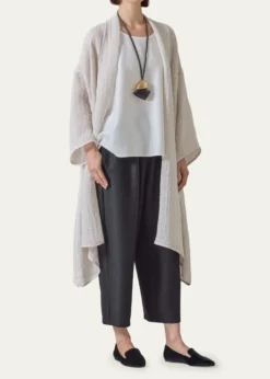 EskandarWide A-Line Scrunch Shawl Collar Jacket - Very Long