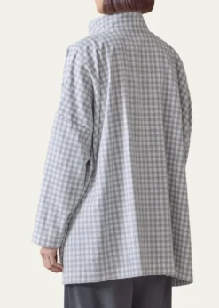 EskandarWide Brushed Gingham Cotton Shirt