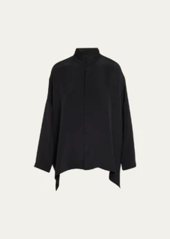 EskandarWide Longer Back Double Stand Collar Shirt (Mid Plus)