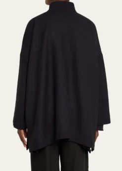 EskandarWide Open Stand Collar Jacket (Long Length)