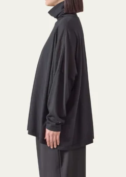 EskandarWide Scrunch Neck Top (Mid Plus Length)