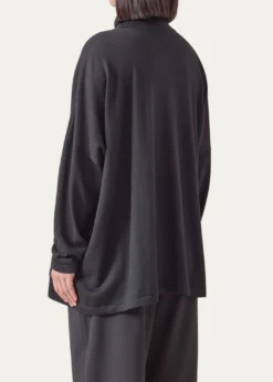EskandarWide Scrunch Neck Top (Mid Plus Length)