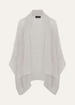 EskandarWide Short Sleeve Scrunch Shawl Collar Jacket - Mid Plus Length