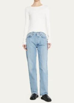 EterneLong-Sleeve Fitted Crewneck Top