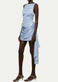 Et OchsAntonella Smocked Bateau-Neck Mini Dress