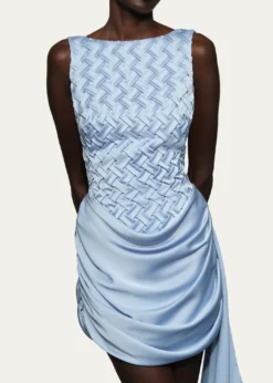 Et OchsAntonella Smocked Bateau-Neck Mini Dress